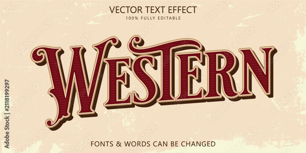 Obraz premium Western editable text effect, Victorian style 