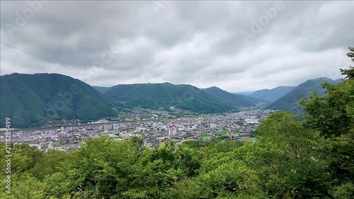 大久保峠の展望台から見る高梁の町並み