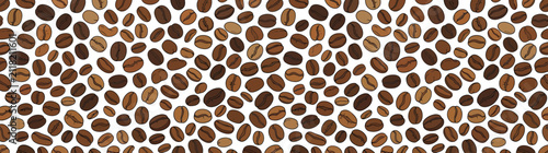 Obraz na plátne Scattered Coffee Beans Background Pattern