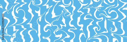 organic fluid shapes and wavy abstract forms. Eco friendly amoeba graphic design elements. Abstract horizontal background with colorful waves. Trendy vector illustration in style retro. Pastel colors.