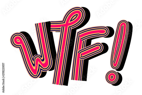 Foto Hot pink WTF! png black border sticker funky