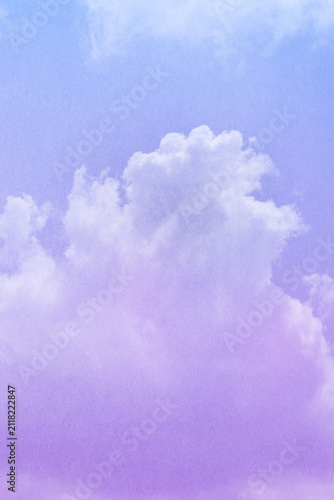 Quadro su tela fantasy blurred cloudy sky with blue and purple gradient color with grunge paper