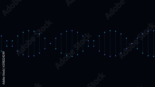 Glowing Molecular Cell Strand Wave Loop - Science Backdrop