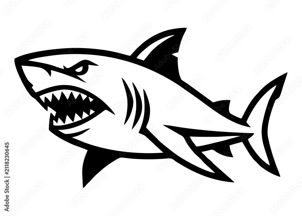 Fototapeta premium Shark mascot logo side view