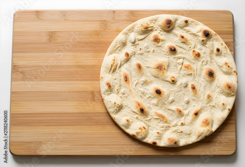 Freshly baked flatbread on ...
