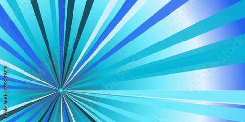 Cuadro en lienzo Abstract blue rays expanding from central point with light effect