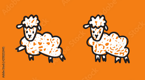 Cute hand drawn sheep doodle vector illustration (Full Vector)