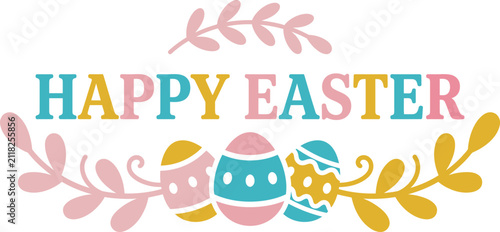 Colorful Easter Eggs Graphic Design Elements for Spring Holiday