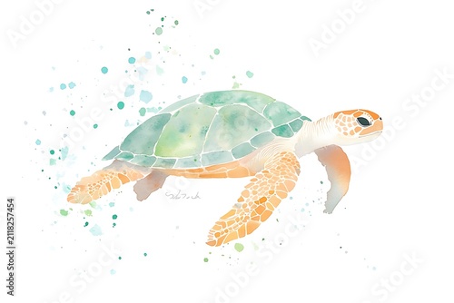 Graceful sea turtle in aquatic splendor