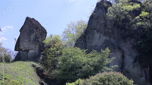 Tengu no Nageishi Rock Formation in the Oya Oddly Shaped Rocks, Utsunomiya, Tochigi, Japan – Real Time Video