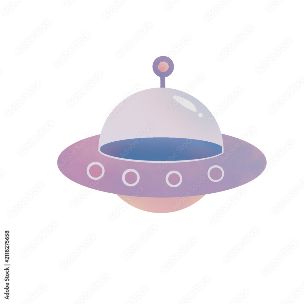Fototapeta premium Cute Pastel UFO