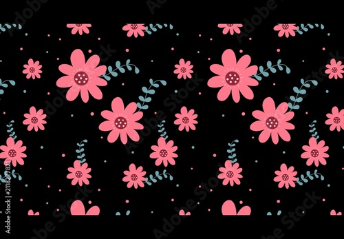 Textile spring flowers pattern. Floral pattern with small flowers in pink, yellow, cream tones. For spring, summer prints, packaging, cute stationery, kitchen decor, fabric design, isolated background