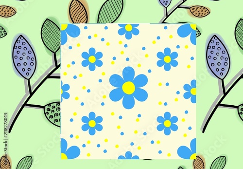 Textile spring flowers pattern. Floral pattern with small flowers in pink, yellow, cream tones. For spring, summer prints, packaging, cute stationery, kitchen decor, fabric design, isolated background