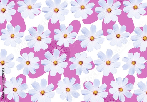 Textile spring flowers pattern. Floral pattern with small flowers in pink, yellow, cream tones. For spring, summer prints, packaging, cute stationery, kitchen decor, fabric design, isolated background