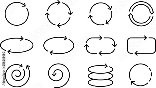 Various Refresh Reload Cycle Loop Arrows Vector Icon Set