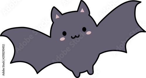 Cute Flying Vampire Bat Spooky Halloween Vector Character Illustration