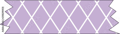 Purple Diamond Pattern Washi Tape Vector / Lavender Criss-Cross Masking Tape Clipart