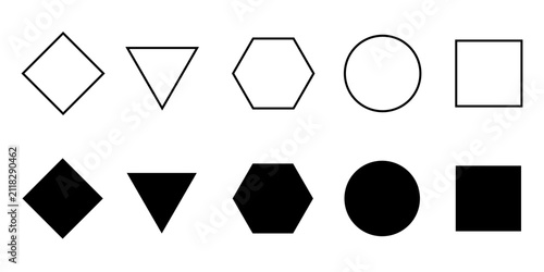 Obraz na płótnie vector evolution of triangular, quadrilateral, pentagonal, hexagonal, hexagonal and octagonal shapes