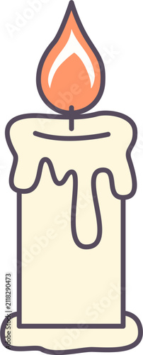 Cute Pastel Halloween Melting Wax Candle Vector Illustration for Spooky Season