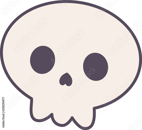 Kawaii Pastel Spooky Halloween Skeleton Skull Vector Graphic Element