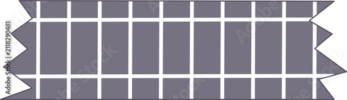 Dark Grey Grid Pattern Washi Tape / Slate Checkered Masking Tape Vector Element