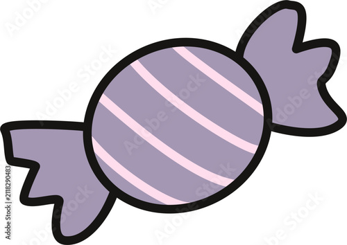 Sweet Pastel Purple Wrapped Halloween Candy Vector Art Illustration