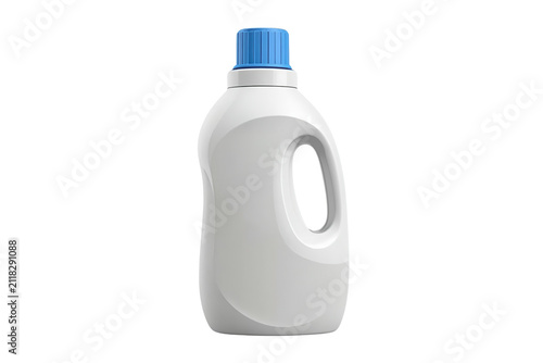 White laundry detergent bottle with blue cap