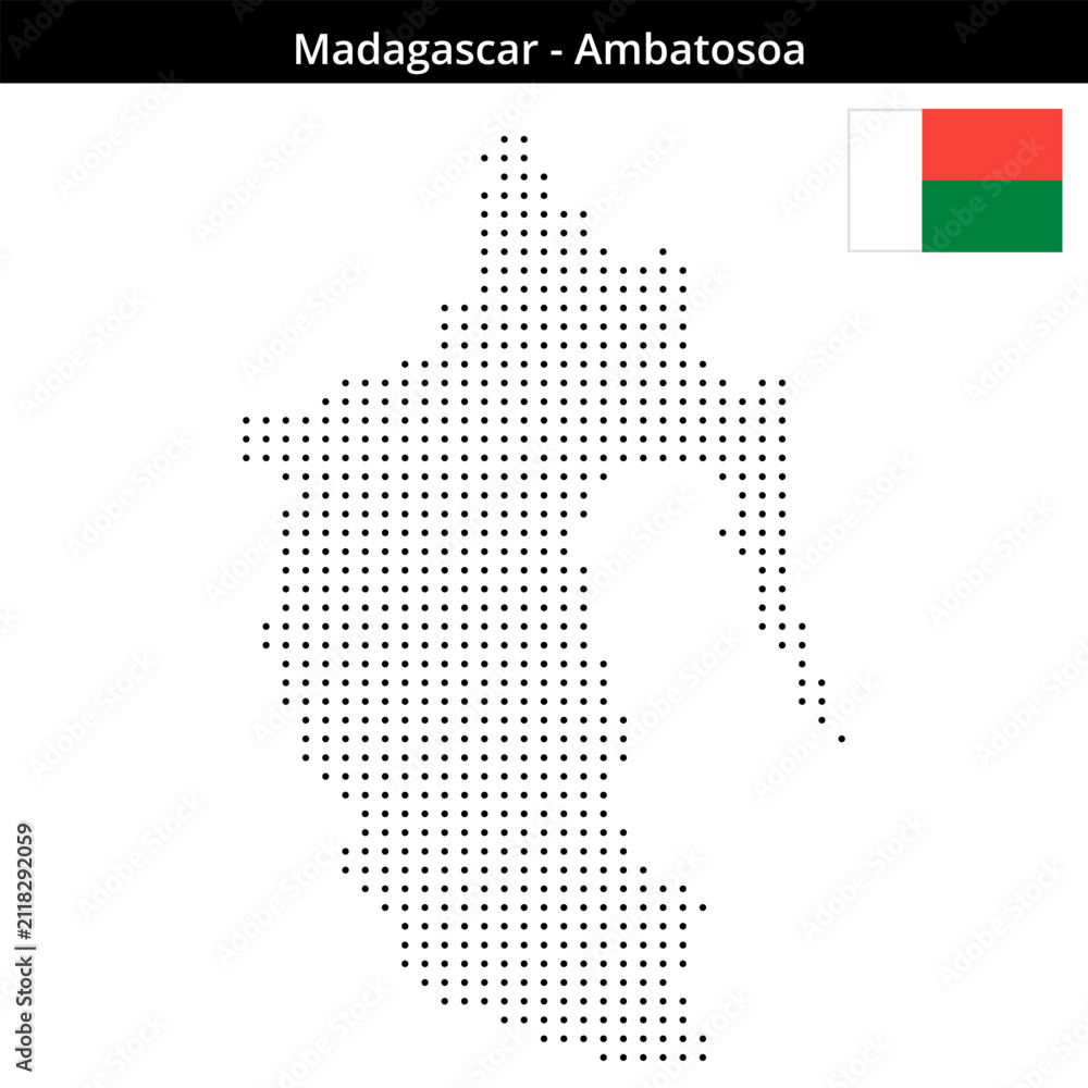Obraz premium Map of Madagascar region Ambatosoa in small size dots