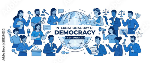 Diverse People Celebrating International Democracy Day Concept