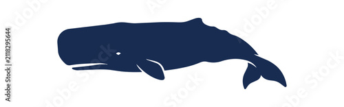 фотографія Silhouette of a majestic sperm whale swimming gracefully in the ocean
