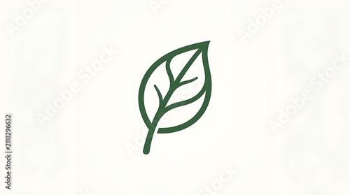 Simple Green Leaf Icon Representing Nature, Ecology, and Organic Growth for Environmental Concepts