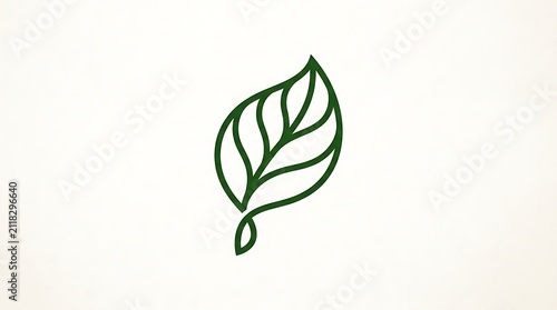 Minimalist Green Leaf Icon Design representing Nature and Organic Growth for Branding and Wellness Concepts