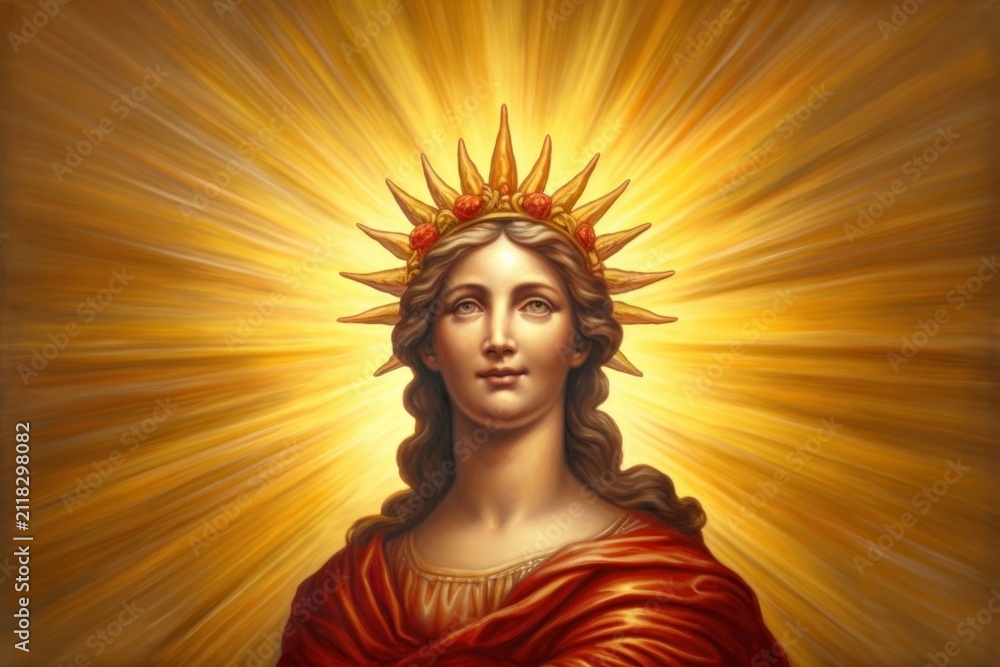 Fototapeta premium Sun with flare painting art photography.