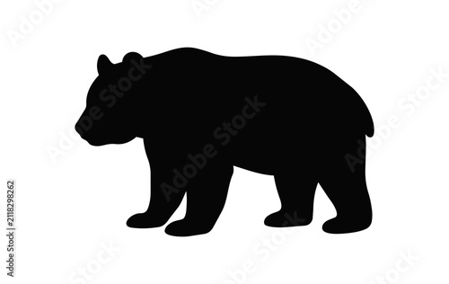 Cuadro en lienzo Silhouette of a Standing Bear Facing Left.