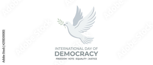 Dove with Olive Branch Symbolizes Democracy and Peace