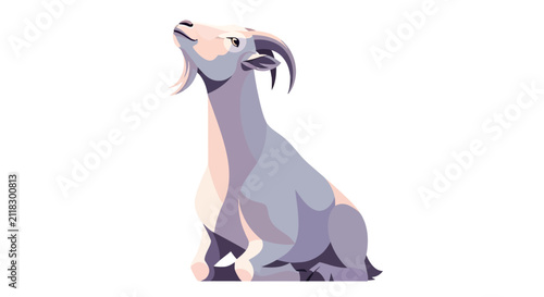 Stylized Goat Looking Upwards.