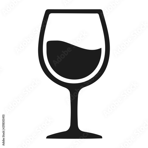 Elegant Wine Glass Icon for Beverage and Food Tasting Events