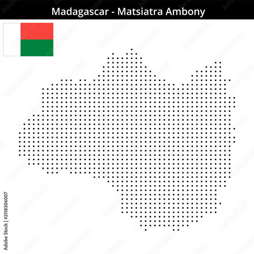 Fototapeta premium Map of Madagascar region Matsiatra-Ambony in small size square dots