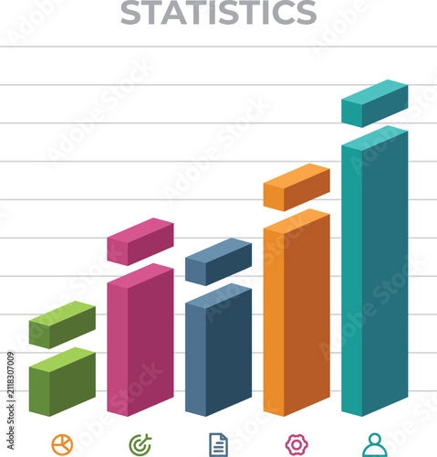 Statistics Bar Chart Business Flat Design Infographics Template