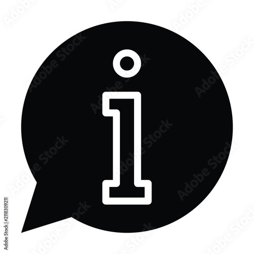 Info Icon, Information Sign Chat Bubble Isolated Vector Solid Icon, 