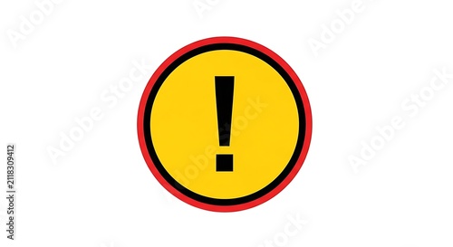 Exclamation mark warning sign. Yellow caution icon for safety and hazard alerts.