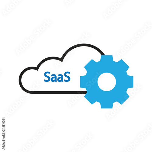 SaaS Cloud Computing Icon Illustration