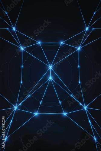 Vibrant blue digital background vector with abstract technology patterns and futuristic network cybersecurity data streams