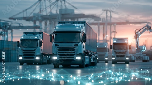 Next generation smart port powered by blockchain, autonomous container trucks,