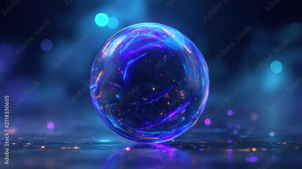 Fototapeta premium Abstract glowing orb with energy