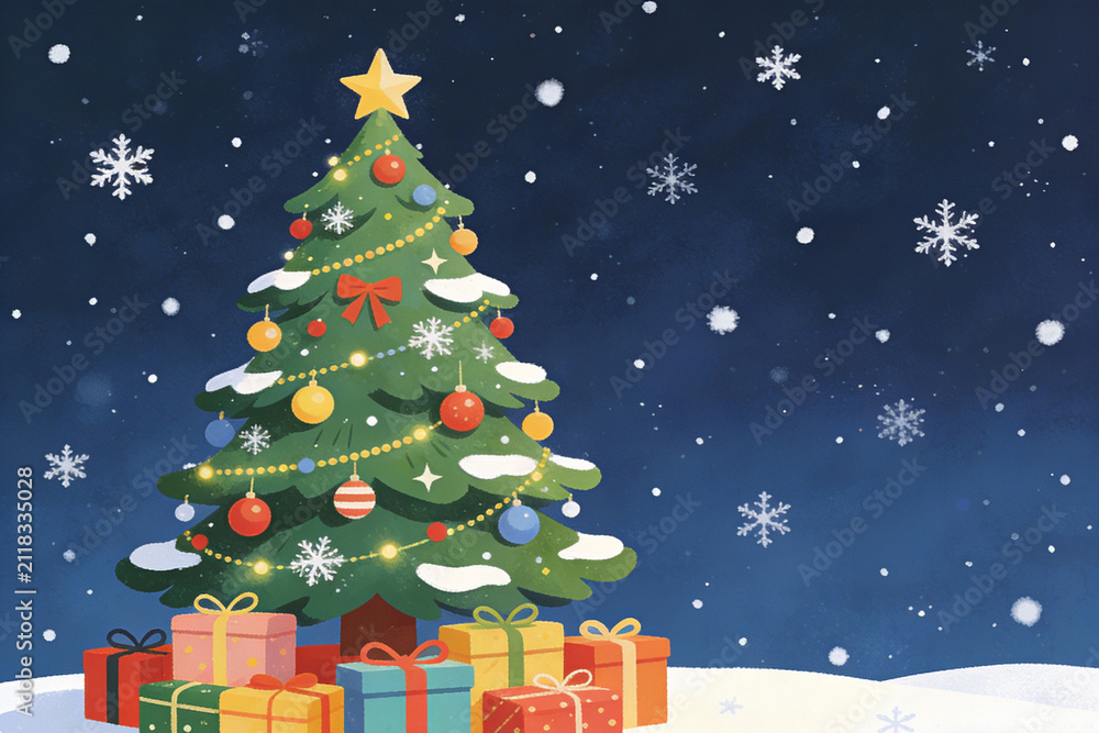 Fototapeta premium christmas tree with gifts