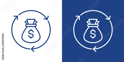 Investment Growth Blue And White Icon Style Collection