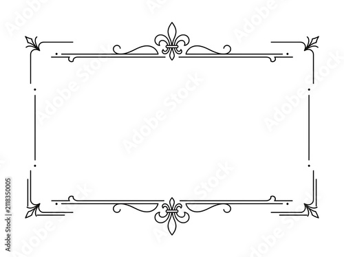 Elegant vintage decorative border with fleur-de-lis