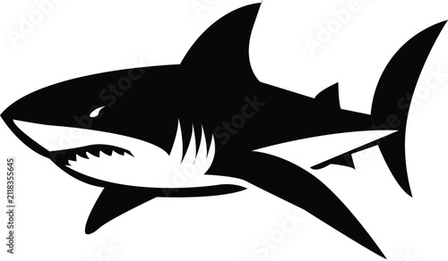 Foto Silhouette of a fierce shark with sharp teeth, conveying a sense of power and da