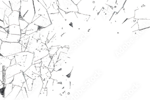 Broken glass texture on black background